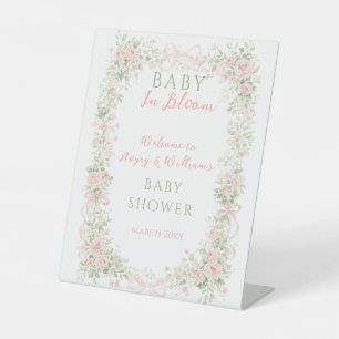 Signe De Table Fleur Bébé Fille Naissance Fête avec un Nœud Flora