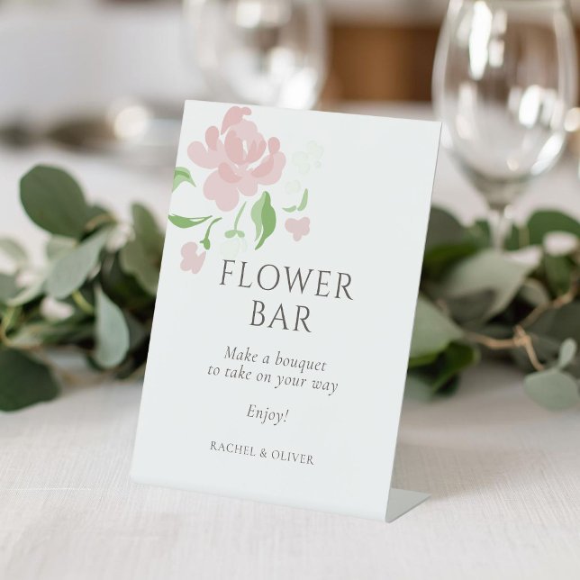 Signe De Table Fleur blanche | Table de mariage Flower Bar  (Créateur téléchargé)