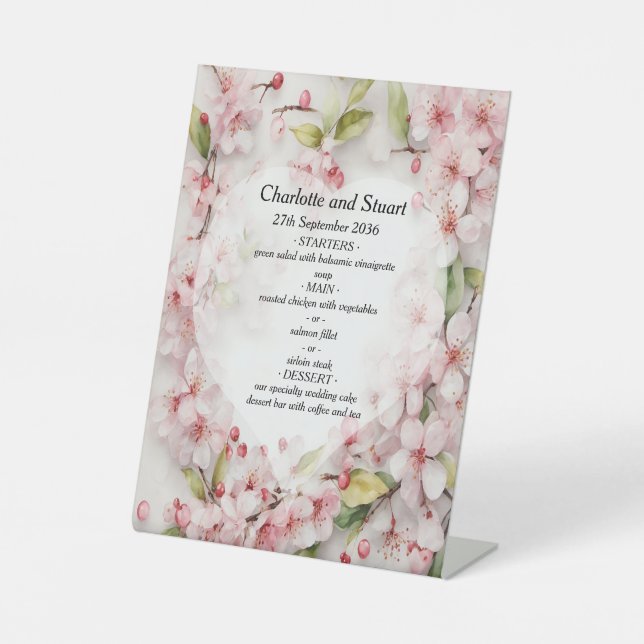 Signe De Table Fleur de cerise (Recto)