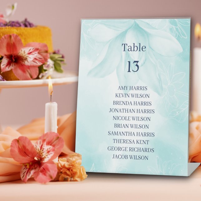 Signe De Table Fleur de Magnolia Ethereal, numéro de table du Mar (Créateur téléchargé)