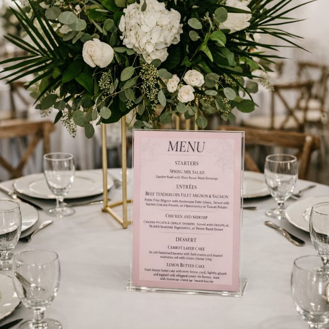 Signe De Table Fleur de Satin Menu (Créateur téléchargé)