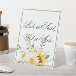 Signe De Table Fleur de soleil florale - Choisissez un siège et n