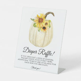 Signe De Table Fleur de tournesol Floral Citrouille Douche Raffle