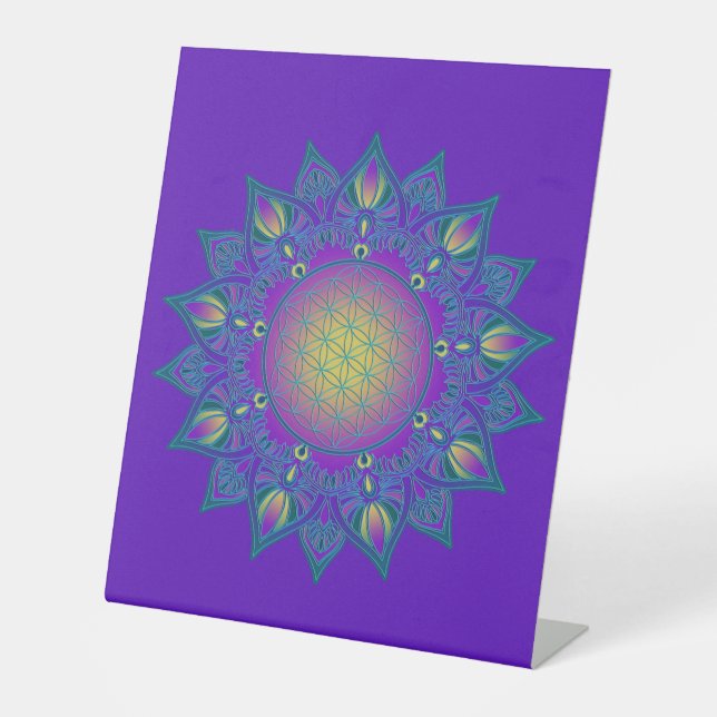 Signe De Table Fleur De Vie - Mandala Indien 3 (Recto)