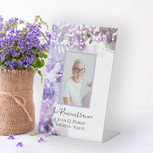 Signe De Table Fleur d'eau violette Lilac Célébration de la vie (Créateur téléchargé)