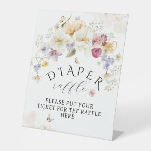 Signe De Table Fleur Fleur sauvage Baby shower rustique Déchets
