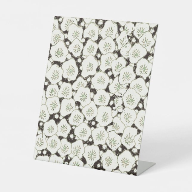 Signe De Table Fleur japonaise vintage 1902 : Fleur noire et blan (Recto)