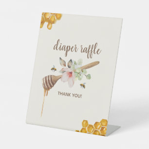 Signe De Table Fleur Miel Bee Baby shower Déchets Raffle