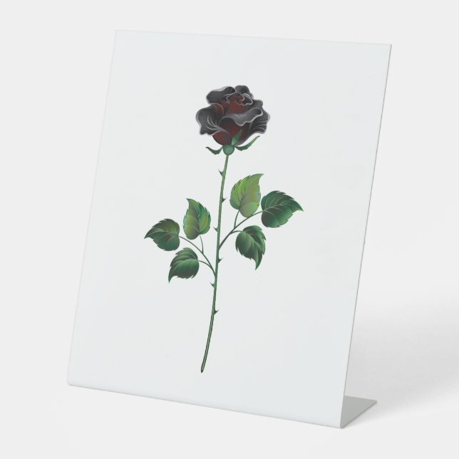 Signe De Table Fleur rose noire (Recto)