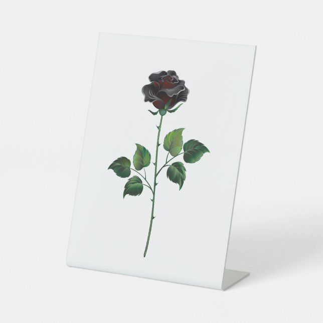 Signe De Table Fleur rose noire (Recto)