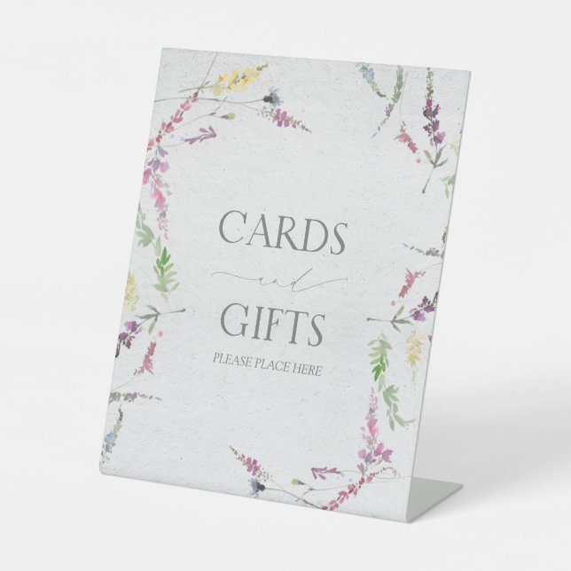 Signe De Table Fleur sauvage Aquarelle Floral Fête des mariées Ca (Recto)