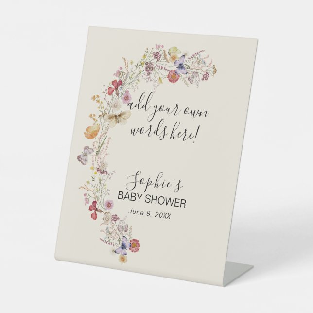 Signe De Table Fleur sauvage Baby In Bloom Ajoutez Vos Propres Mo (Recto)