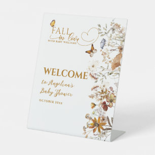 Signe De Table Fleur sauvage d'aquarelle chute dans le Baby showe