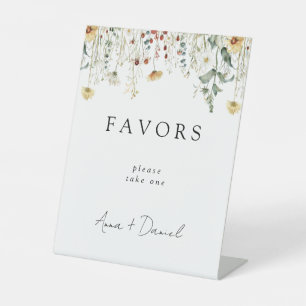 Signe De Table Fleur sauvage d'été Fête de mariage