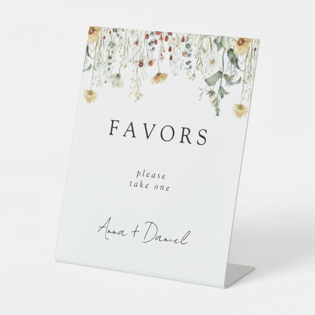 Signe De Table Fleur sauvage d'été Fête de mariage (Recto)