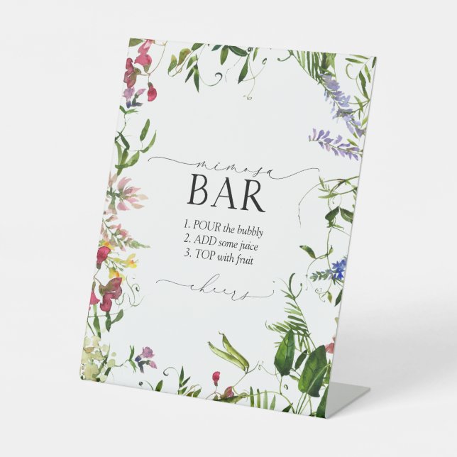 Signe De Table Fleur sauvage d'été Fête des mariées Mimosa Bar