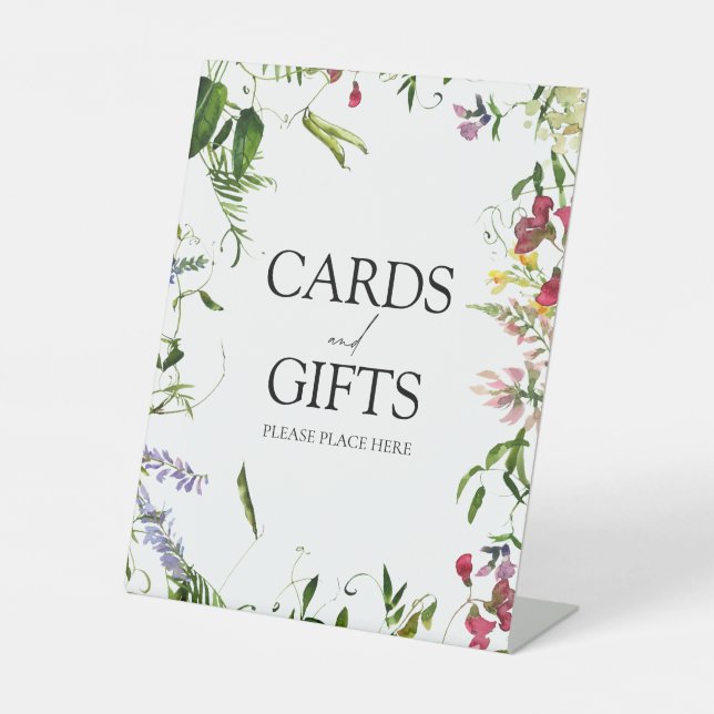 Signe De Table Fleur sauvage d'été moderne Calligraphie Mariage c (Recto)