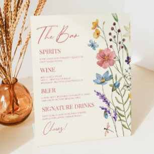 Signe De Table Fleur sauvage Fleur Fleur Florale Mariage Bar