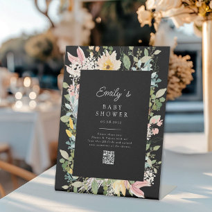 Signe De Table Fleur sauvage Garden Charm Baby shower QR Code