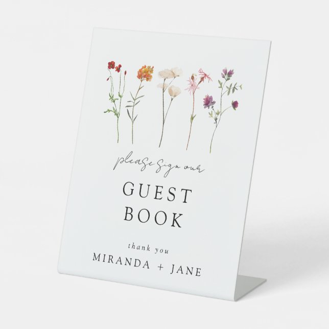 Signe De Table Fleur sauvage Lesbian Pride Floral Mariage livre d (Recto)