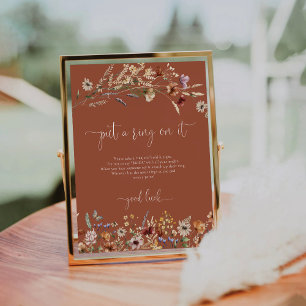 Signe De Table Fleur sauvage Minuscule En Terracotta Placer Une B