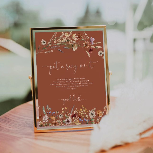 Signe De Table Fleur sauvage Minuscule En Terracotta Placer Une B (Créateur téléchargé)