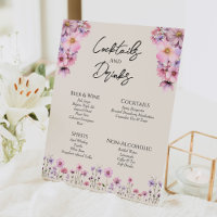 Fleur sauvage moderne Beige Mariage Boissons Bar S