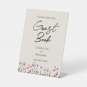 Signe De Table Fleur sauvage moderne Beige Mariage Guides du liv