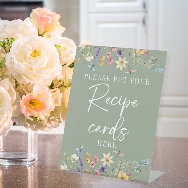 Signe De Table Fleur sauvage Sage Green Fête des mariées Recette  (Créateur téléchargé)