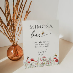 Signe De Table Fleur sauvage Signifié Pour Être Mimosa Bar Fête d