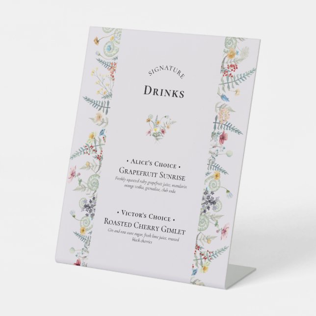 Signe De Table Fleur sauvage simple Fern Lavender Signature Boiss (Recto)