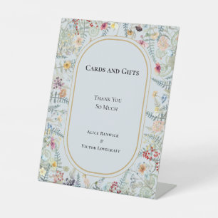 Signe De Table Fleur sauvage vintage Fern Dusty Blue Cartes et ca