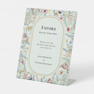 Signe De Table Fleur sauvage vintage Fern Mint Green Wedding Fave