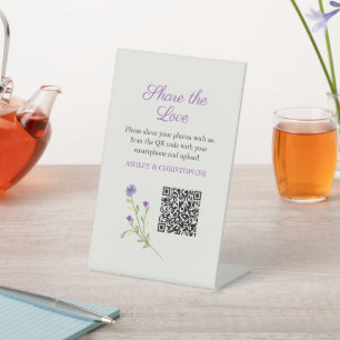 Signe De Table Fleur sauvage violet Photo Partager Mariage Pedest