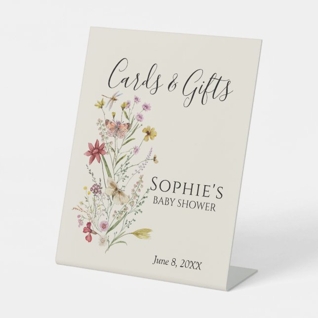 Signe De Table Fleur sauvage Whimsical Baby In Bloom Cartes & Cad (Recto)