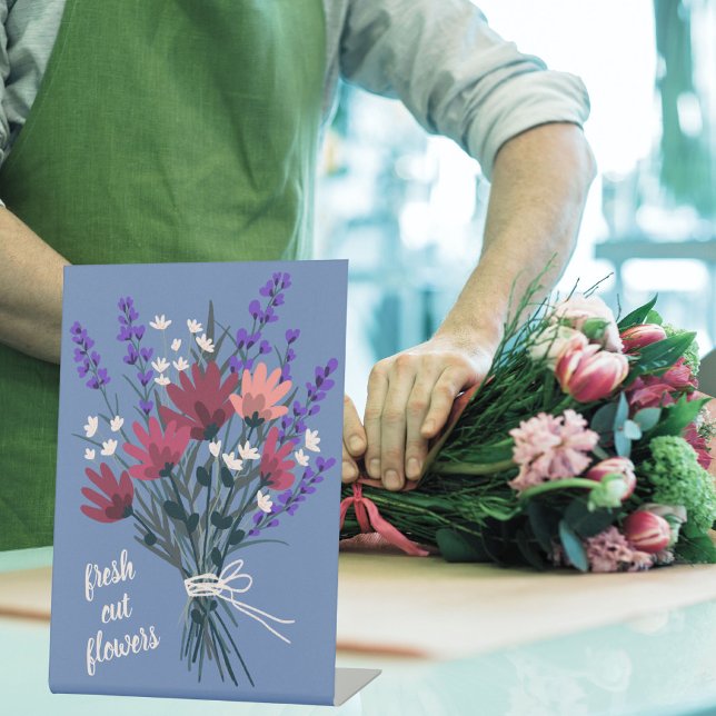 Signe De Table Fleuriste Marché Fleuriste Bouquet de Fleurs Sauva (Farmstand Flower Market Florist Wildflower Bouquet Pedestal Sign
)