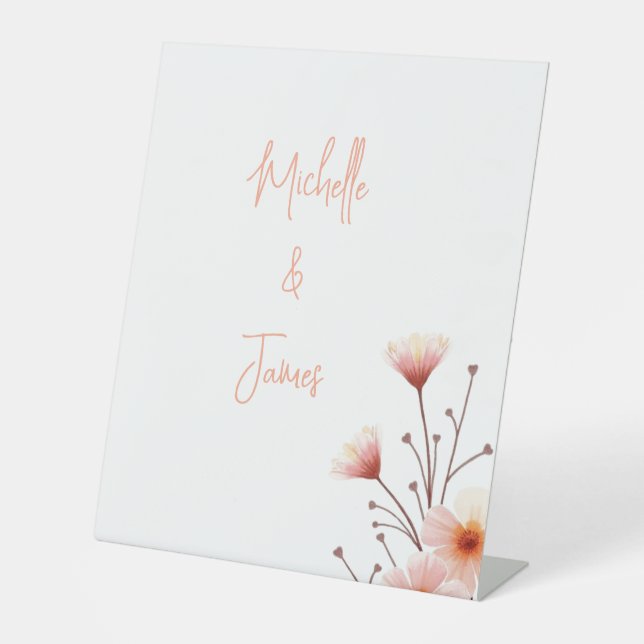 Signe De Table Fleurs aquarelles professionnelles tendance (Recto)