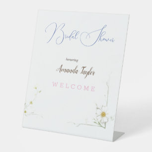 Signe De Table Fleurs d'aquarelle Fête des mariées minimale