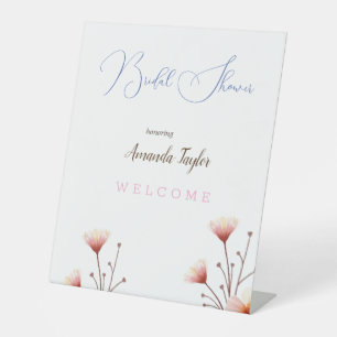 Signe De Table Fleurs d'aquarelle Fête des mariées minimale