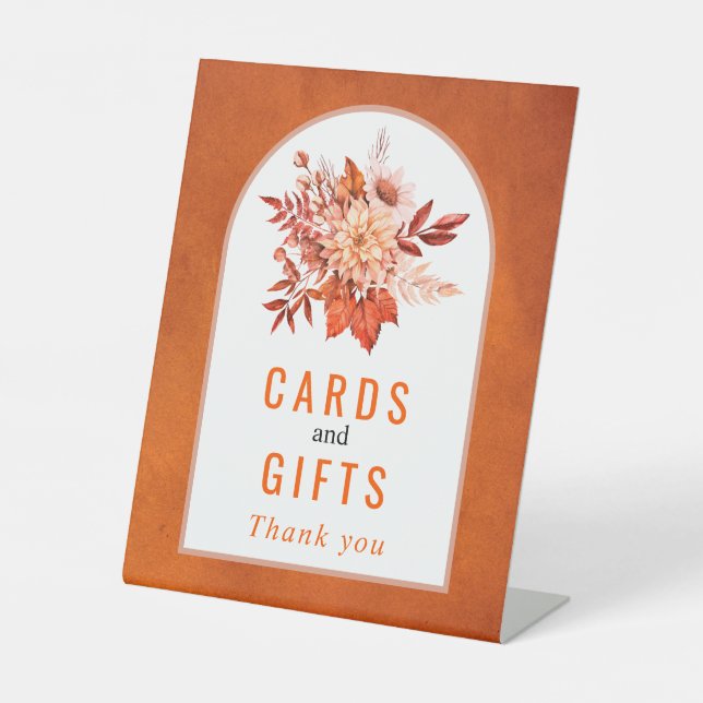 Signe De Table Fleurs d'automne et feuillage mariage de automne o (Recto)