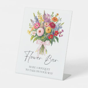 Signe De Table Fleurs de Jardin colorées Bow rose Faire Bouquet B