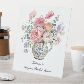 Signe De Table Fleurs de jardin de campagne Grandmillennial Rose 