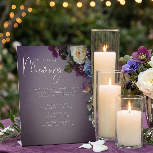 Signe De Table Fleurs de mariage mémorial lavande violet foncé ma (Créateur téléchargé)