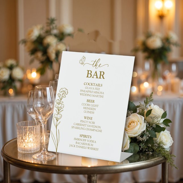 Signe De Table Fleurs de prairie "Le Bar" Mariage (Créateur téléchargé)