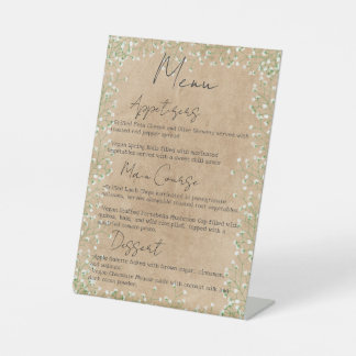 Signe De Table Fleurs de souffle de bébé Boho Farmhouse Mariage M