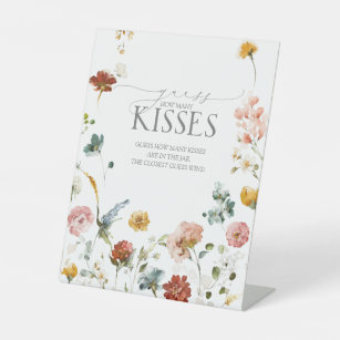 Signe De Table Fleurs du jardin Aquarelle Combien de baisers