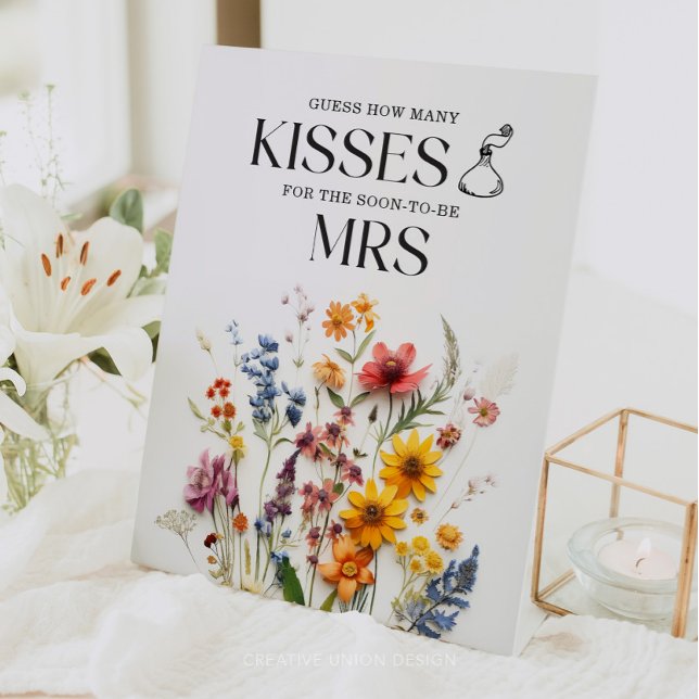 Signe De Table Fleurs Pressées Fleur Sauvage Combien de Baisers P (Créateur téléchargé)