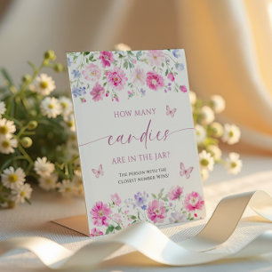 Signe De Table Fleurs Roses Combien De Candies Sont Dans Le Jar