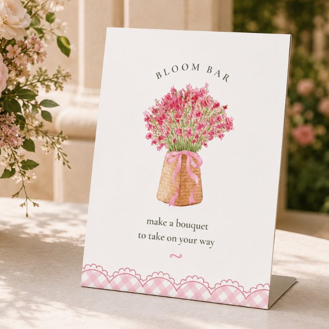 Signe De Table Fleurs roses fraîches du marché pour la douche de  (Créateur téléchargé)