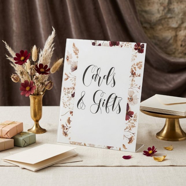 Signe De Table Fleurs Sauvages de l'Automne Mariage Floral  (Créateur téléchargé)
